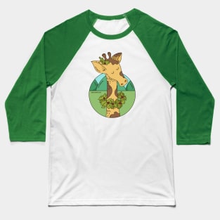 Cute Christmas Giraffe Illustration // Festive Animal Cartoon Baseball T-Shirt